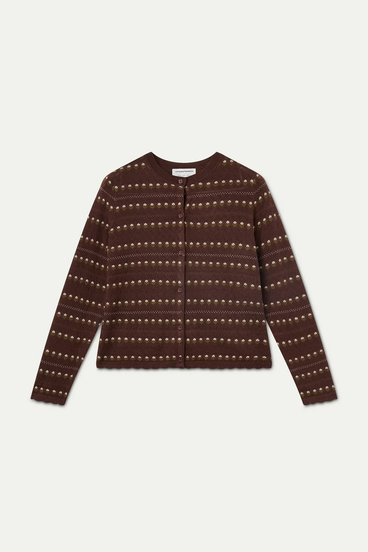 Cardigan fiorellini - MARRONE