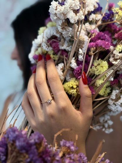 Anello fiore mini - ORO ROSA