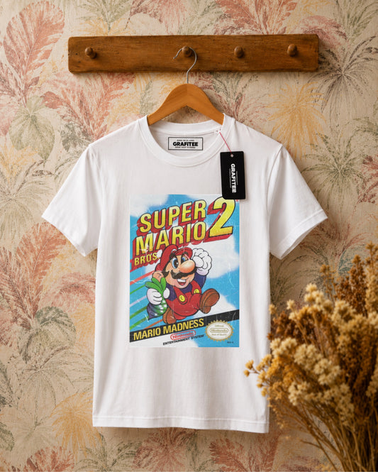 T-shirt stampa Super Mario Bross 2 - BIANCO