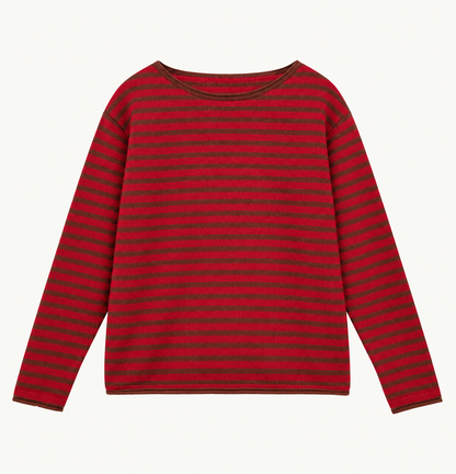 Maglione a righe - ROSSO/MARRONE