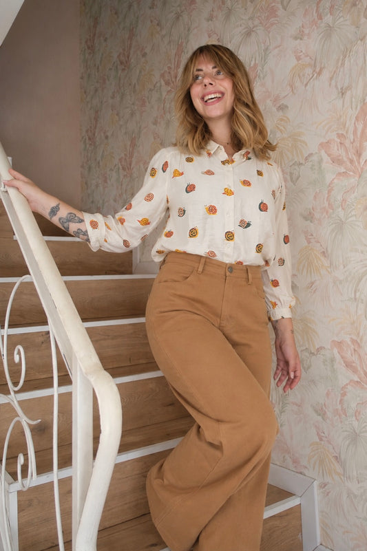 Jeans a palazzo - CAMMELLO