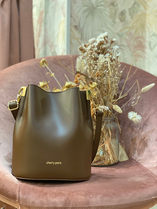 Borsa NITA in pelle liscia - VERDE MILITARE