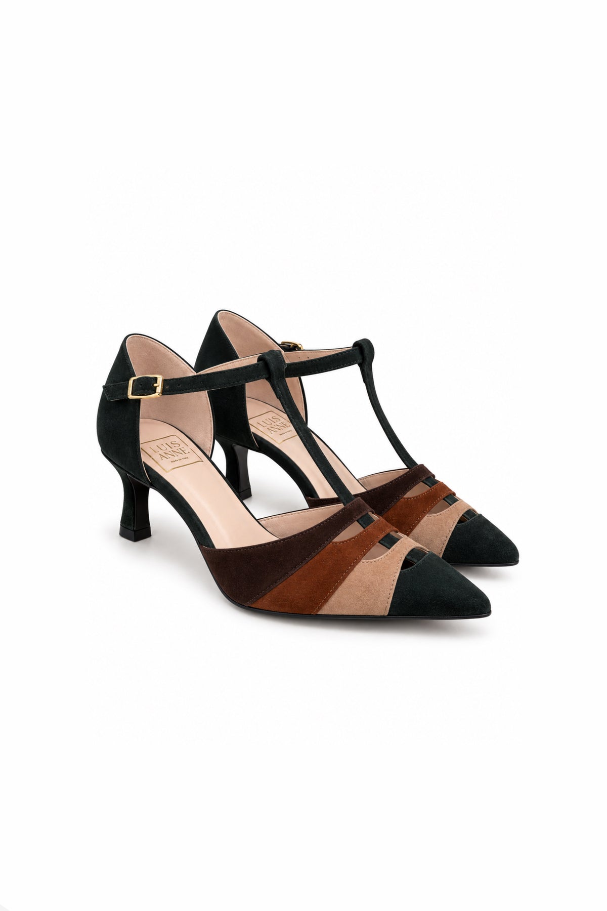 Décolleté mary jane - VERDE/BEIGE/CUOIO