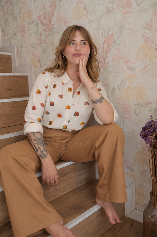 Jeans a palazzo - CAMMELLO