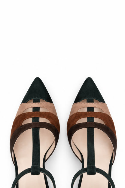 Décolleté mary jane - VERDE/BEIGE/CUOIO