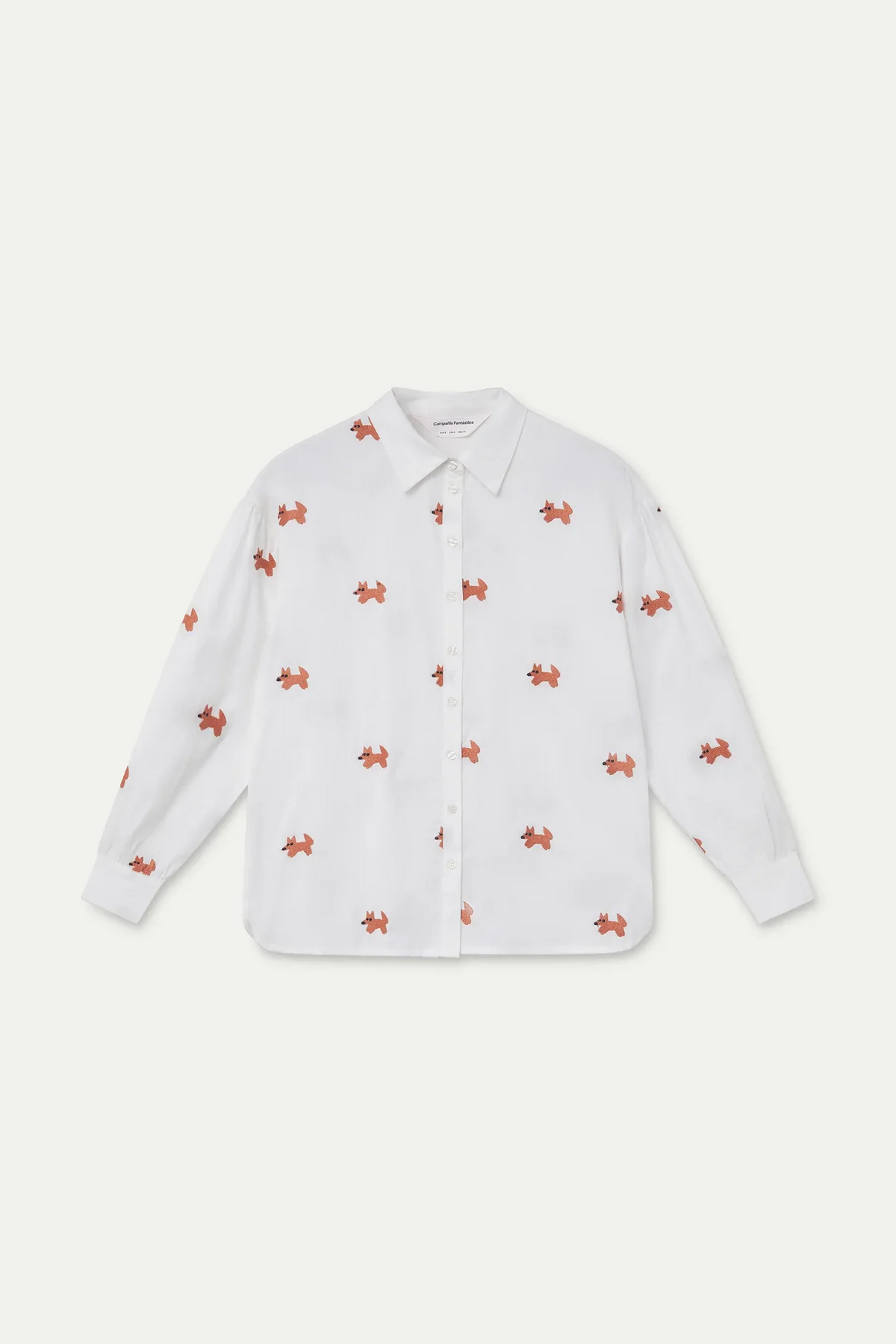 Camicia ricami volpe - BIANCO