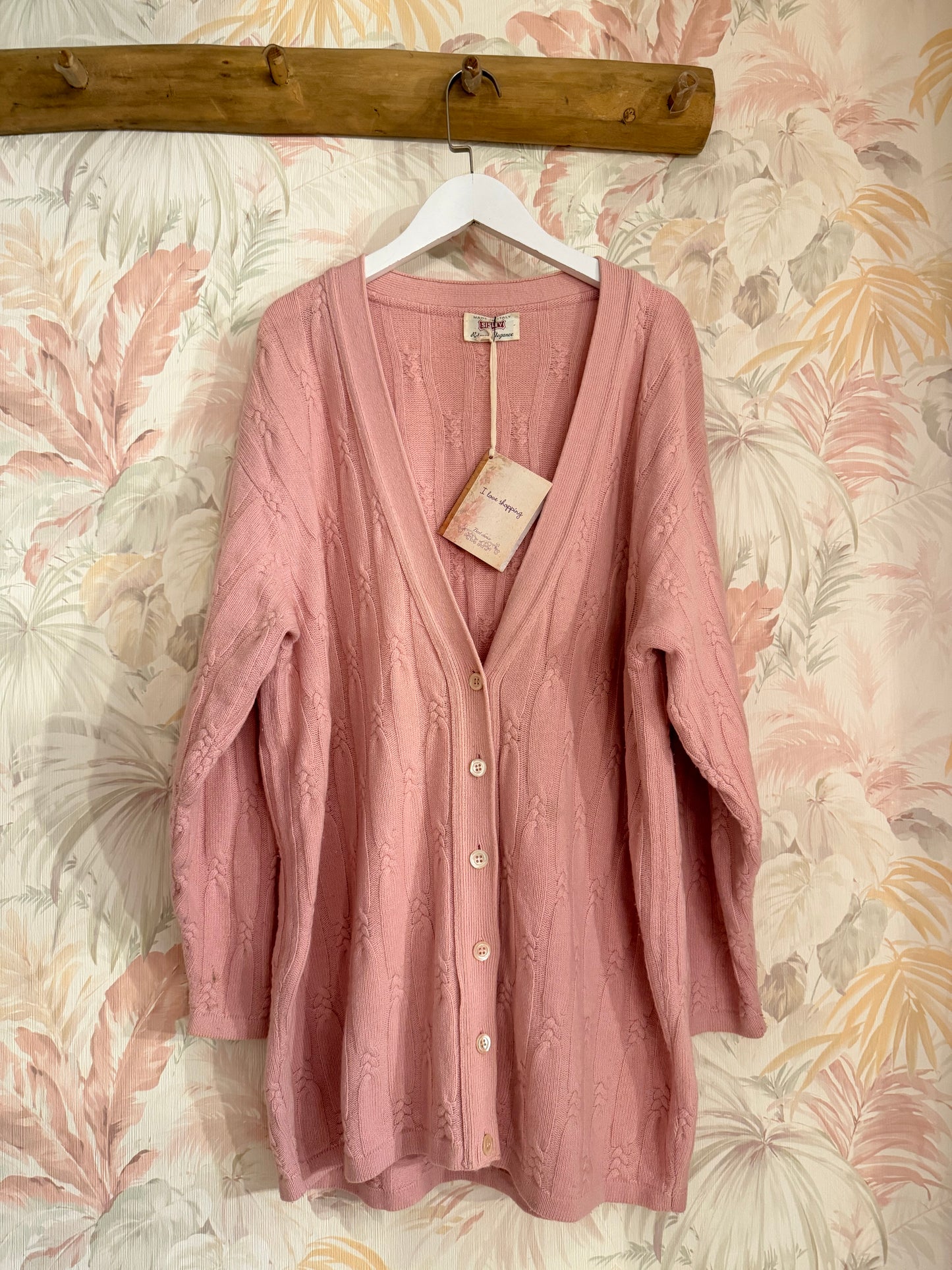 Cardigan Vintage Sisley in lana - ROSA