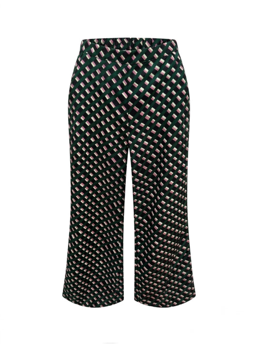 Pantalone fantasia geometrica - VERDE