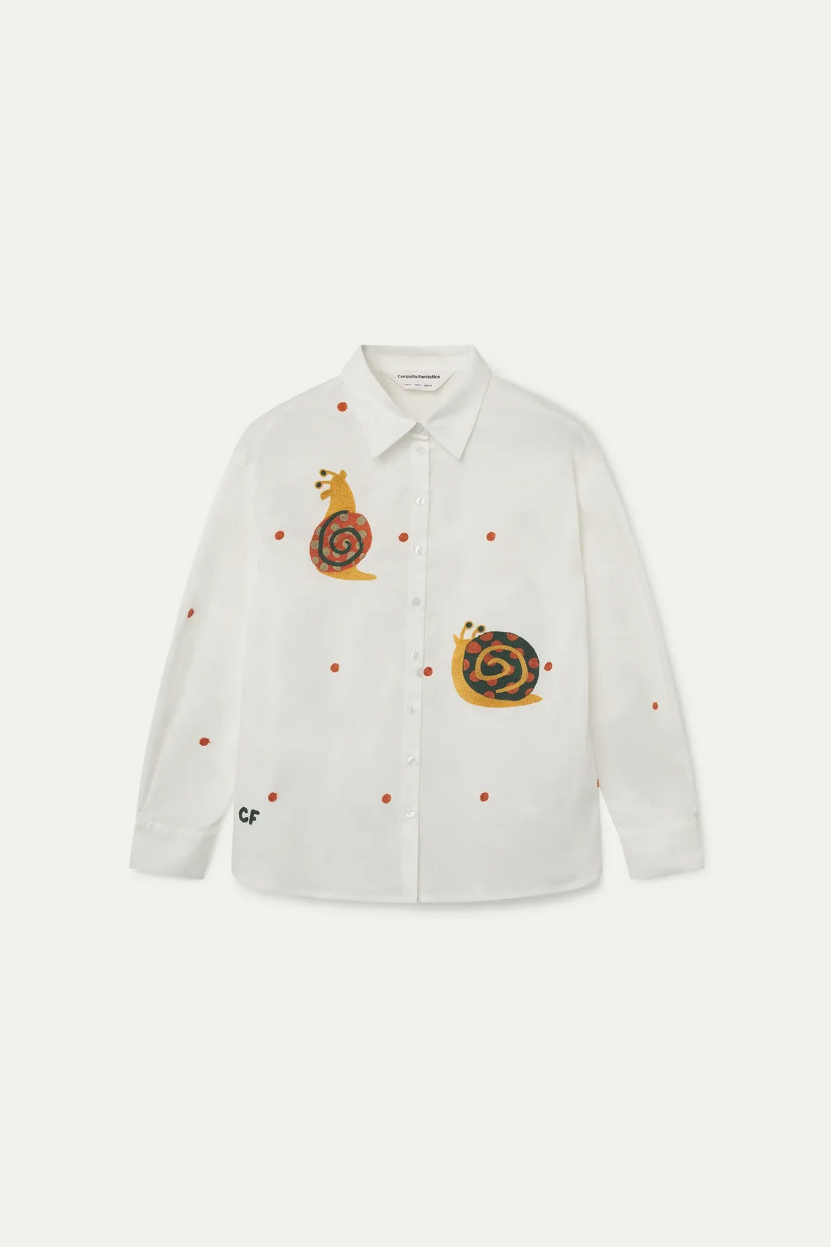 Camicia ricami lumaca - BIANCO