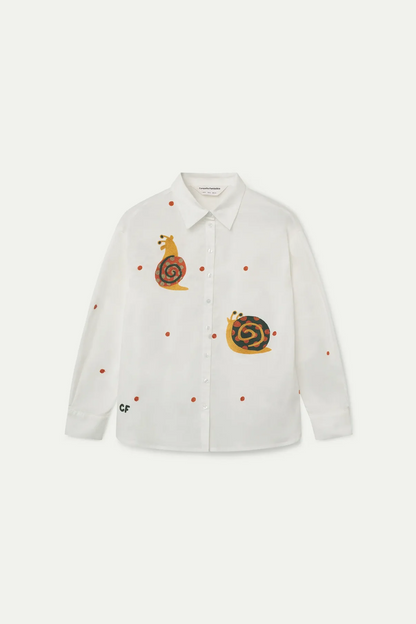 Camicia ricami lumaca - BIANCO