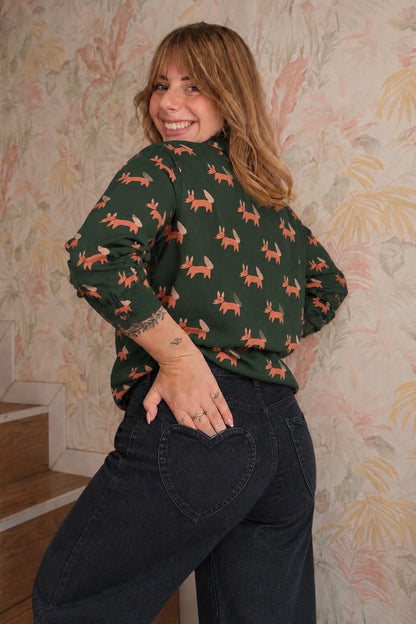 Jeans con tasche a cuore - NERO