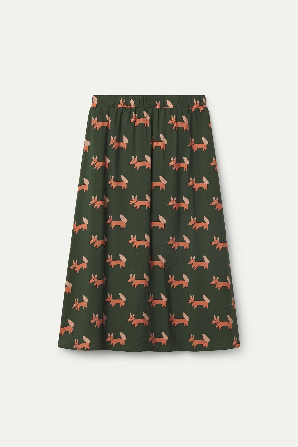 Gonna stampa volpe - VERDE