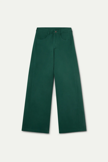 Jeans a palazzo- VERDE