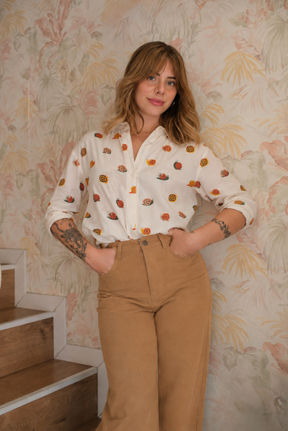 Jeans a palazzo - CAMMELLO