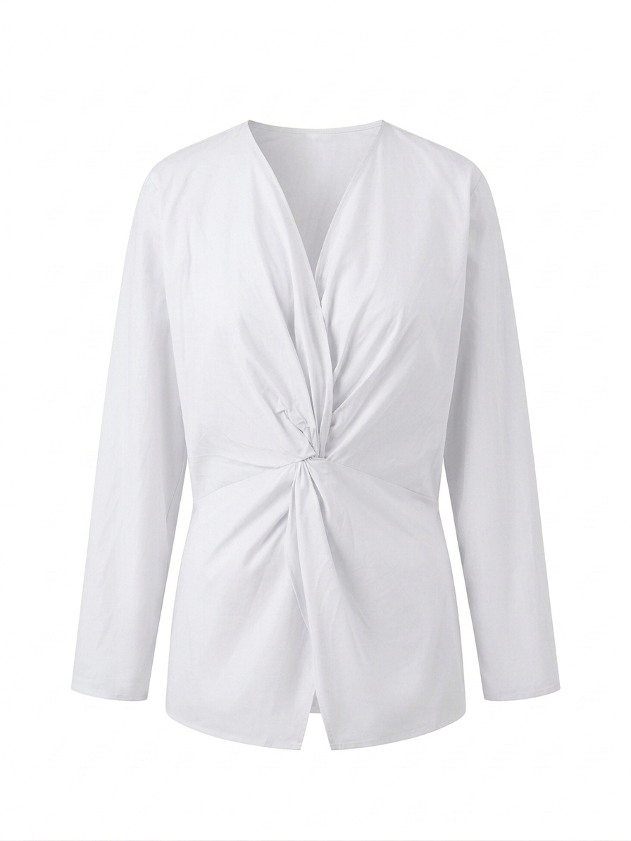 Blusa tinta unita - BIANCO