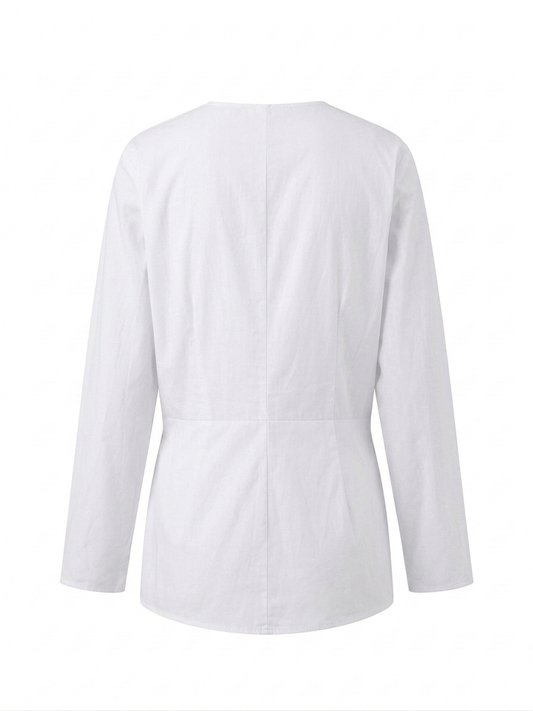 Blusa tinta unita - BIANCO